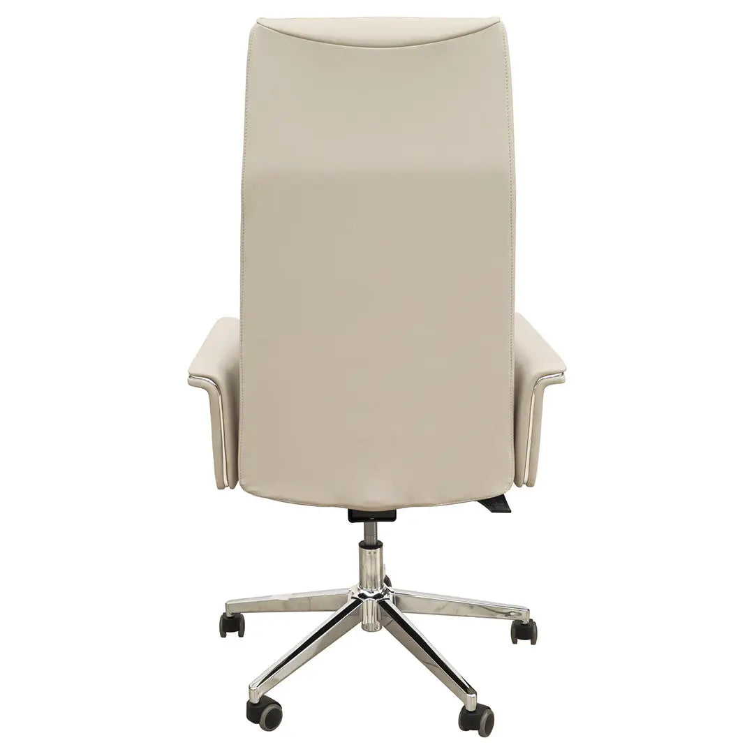 Luxury PU Leather High Back Office Chair - Off-White-GCC Home Center