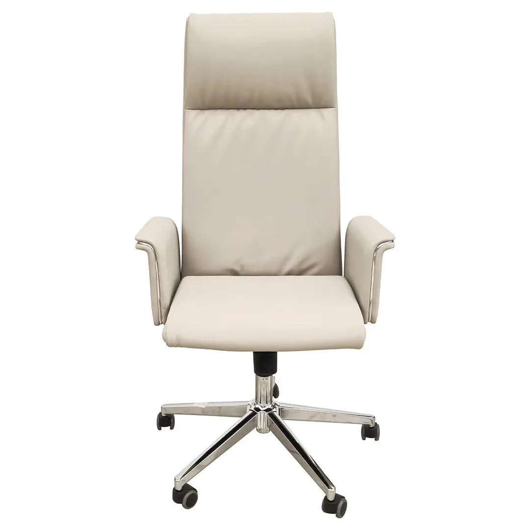 Luxury PU Leather High Back Office Chair - Off-White-GCC Home Center