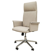 Luxury PU Leather High Back Office Chair - Off-White-GCC Home Center
