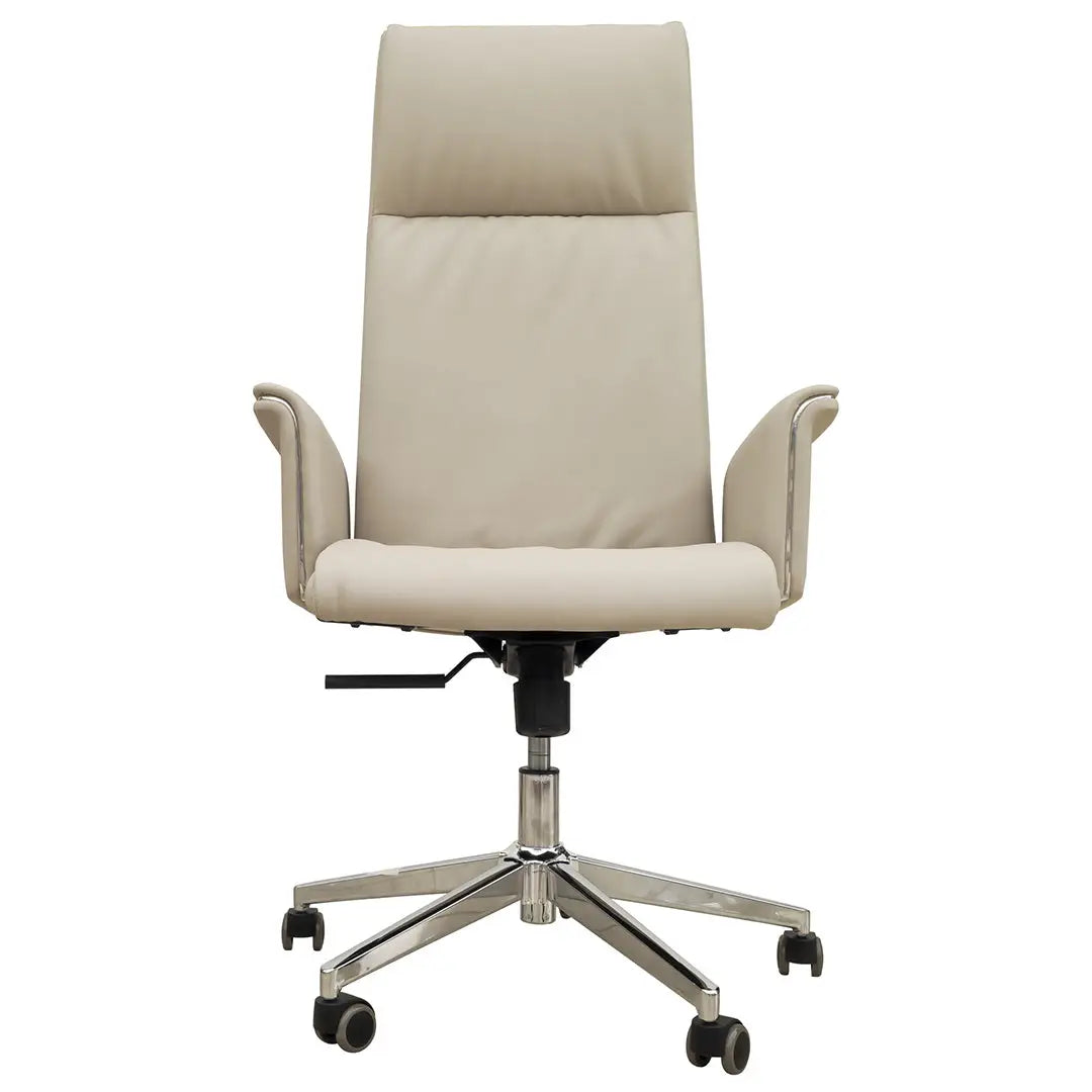 Luxury PU Leather High Back Office Chair - Off-White-GCC Home Center