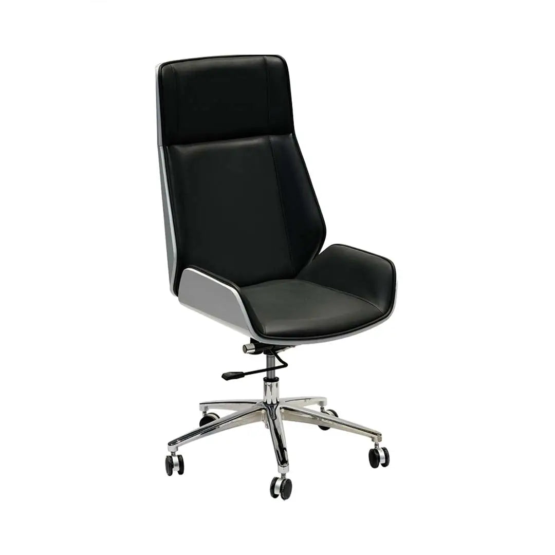Luxury PU leather High Back Office Chair With Height Adjustable and Swivel Wheels-GCC Home Center