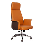 Luxury PU Leather High Back Office Chair With Height Adjustable And Armrest-GCC Home Center
