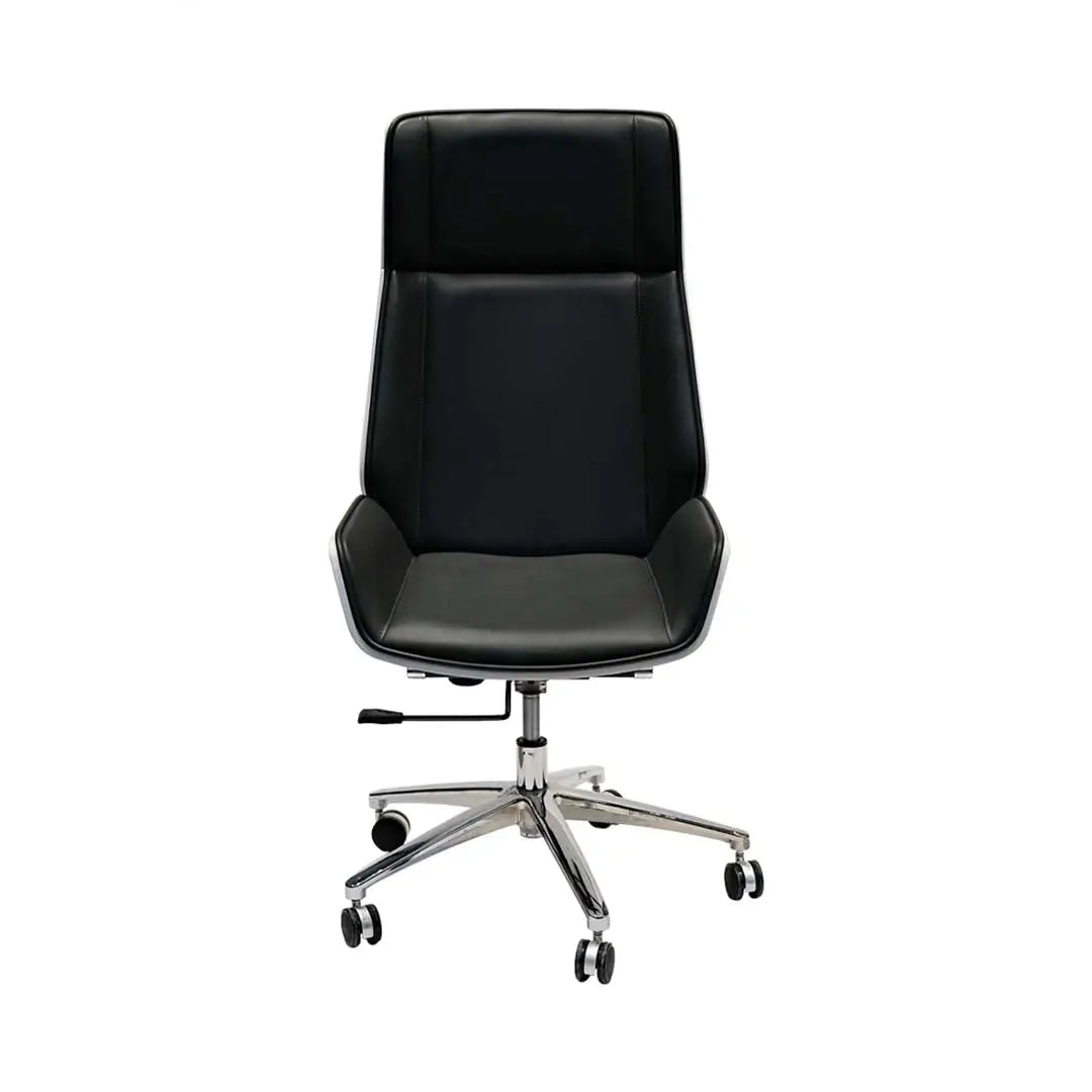 Luxury PU leather High Back Office Chair With Height Adjustable and Swivel Wheels-GCC Home Center