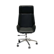 Luxury PU leather High Back Office Chair With Height Adjustable and Swivel Wheels-GCC Home Center