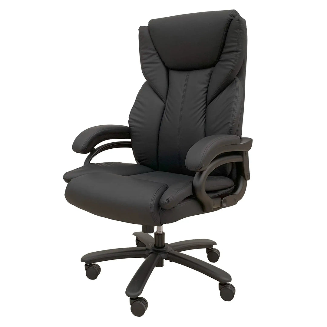 Luxury PU leather High Back Office Chair With Height Adjustable, Cushioned and Swivel Wheels-GCC Home Center