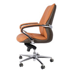 Load image into Gallery viewer, Luxury PU Leather Low Back Office Chair - Silver &amp; Brown-GCC Home Center