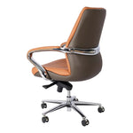 Load image into Gallery viewer, Luxury PU Leather Low Back Office Chair - Silver &amp; Brown-GCC Home Center
