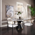 Load image into Gallery viewer, Luxury Round Dining Table White/Black – Ø150 cm - 8 People