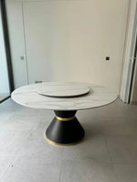 Load image into Gallery viewer, Luxury Round Modern Dining Table with Rotatable Top