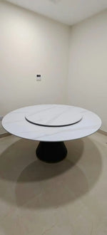 Load image into Gallery viewer, Luxury Round Modern Dining Table with Rotatable Top