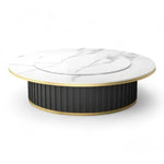 Load image into Gallery viewer, Luxury Round Modern Marble Top Metal Base Dining Table for Restaurant, Dining Room