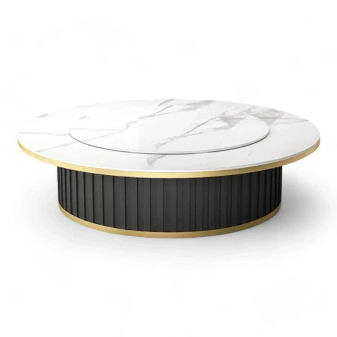 Luxury Round Modern Marble Top Metal Base Dining Table for Restaurant, Dining Room