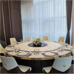 Load image into Gallery viewer, Luxury Round Modern Marble Top Metal Base Dining Table for Restaurant, Dining Room