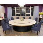 Load image into Gallery viewer, Luxury Round Modern Marble Top Metal Base Dining Table for Restaurant, Dining Room