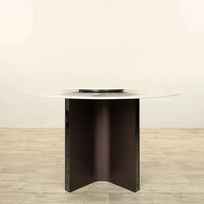 Luxury Round Sintered Stone Dining Table with Turntable