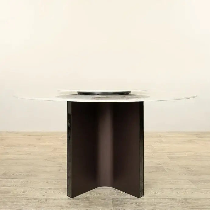 Luxury Round Sintered Stone Dining Table with Turntable