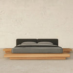 Load image into Gallery viewer, Luxury Solid Wood Japanese Platform Bed With Built-In Nightstands