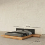 Load image into Gallery viewer, Luxury Solid Wood Japanese Platform Bed With Built-In Nightstands