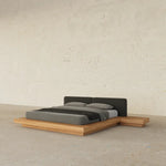 Load image into Gallery viewer, Luxury Solid Wood Japanese Platform Bed With Built-In Nightstands