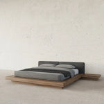 Load image into Gallery viewer, Luxury Solid Wood Japanese Platform Bed With Built-In Nightstands