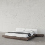Load image into Gallery viewer, Luxury Solid Wood Japanese Platform Bed With Built-In Nightstands