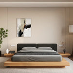 Load image into Gallery viewer, Luxury Solid Wood Japanese Platform Bed With Built-In Nightstands