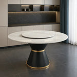 Load image into Gallery viewer, Luxury Steel Base Round Dining Table Set (6 Seater)