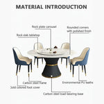 Load image into Gallery viewer, Luxury Steel Base Round Dining Table Set (6 Seater)