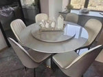 Load image into Gallery viewer, Luxury Steel Base Round Dining Table Set (6 Seater)