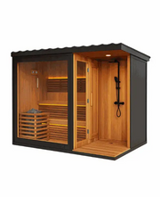 Luxury Ultimate Outdoor Sauna With Integrated Shower for Ultimate Wellness