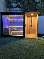 Load image into Gallery viewer, Luxury Ultimate Outdoor Sauna With Integrated Shower for Ultimate Wellness