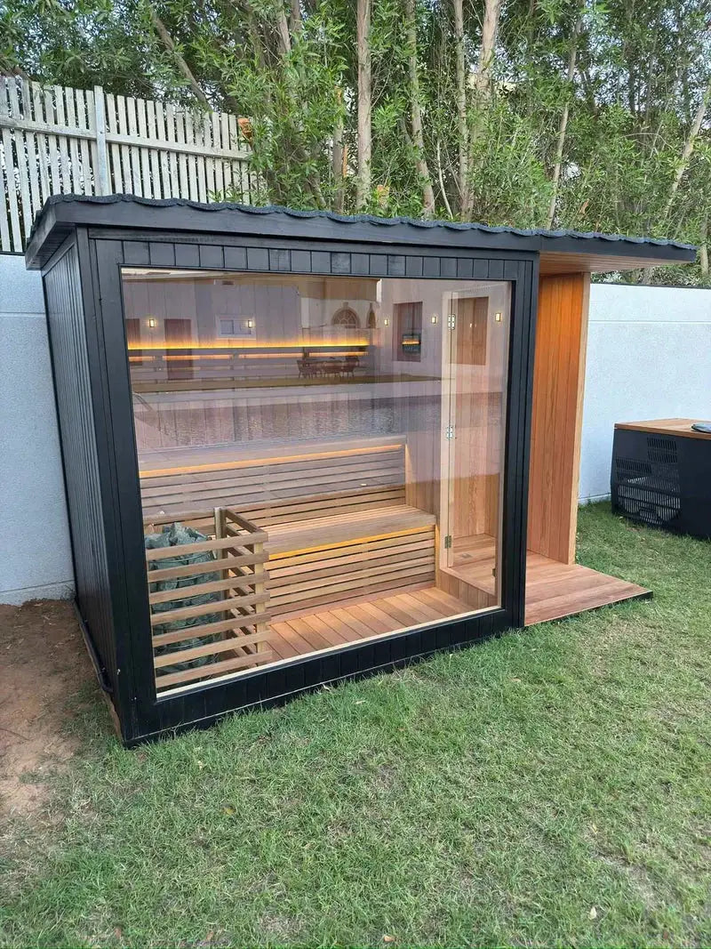 Luxury Ultimate Outdoor Sauna With Integrated Shower for Ultimate Wellness