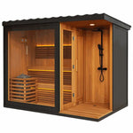 Load image into Gallery viewer, Luxury Ultimate Outdoor Sauna With Integrated Shower for Ultimate Wellness