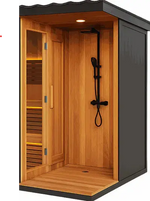 Load image into Gallery viewer, Luxury Ultimate Outdoor Sauna With Integrated Shower for Ultimate Wellness