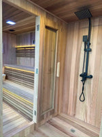 Load image into Gallery viewer, Luxury Ultimate Outdoor Sauna With Integrated Shower for Ultimate Wellness