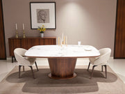Luxury Walnut Marble Dining Table
