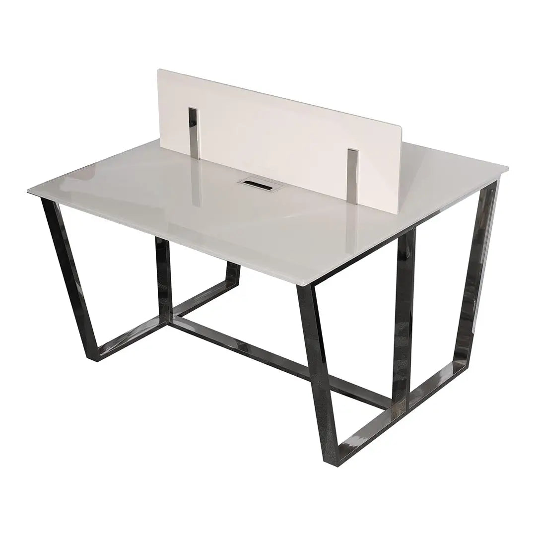 Luxury Workstation with Tempered Glass And Stainless Steel Frame-GCC Home Center