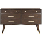 Lyla 6 Drawer Dresser in Dark Brown-GCC Home Center
