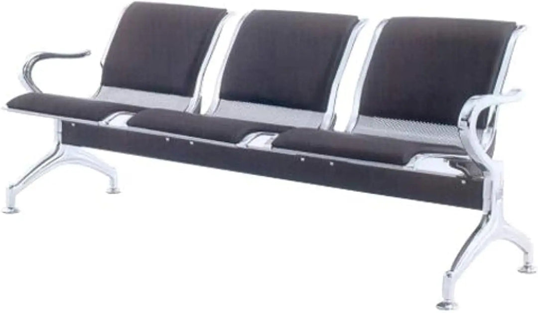 MAF 3 Seater Airport Chair with Cushion - Black-GCC Home Center