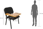Load image into Gallery viewer, Mahmayi Gamma 502W Student Chair – Durable Metal Legs - Padded Seat Cushion - Student Writing Chair - Ergonomic Design - (Black)