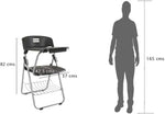 Load image into Gallery viewer, Mahmayi Kelvin S234A Folding Student Chair - Plastic Folding Chair With Writing Tablet - Foldable Chair With Polypropylene Tablet (Black) (Student Chair)
