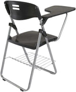 Load image into Gallery viewer, Mahmayi Kelvin S234A Folding Student Chair - Plastic Folding Chair With Writing Tablet - Foldable Chair With Polypropylene Tablet (Black) (Student Chair)