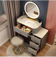 Makeup Table Dressing Table, Flip Mirror With Drawers And Chair - 70 CM-GCC Home Center