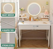 Makeup Vanity Table Dressing Table Flip Mirror With Drawers-GCC Home Center