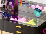 Load image into Gallery viewer, Makeup Vanity Table with Mirror and Lights- Vanity Desk with Glass Top Design &amp; Charging Station-GCC Home Center