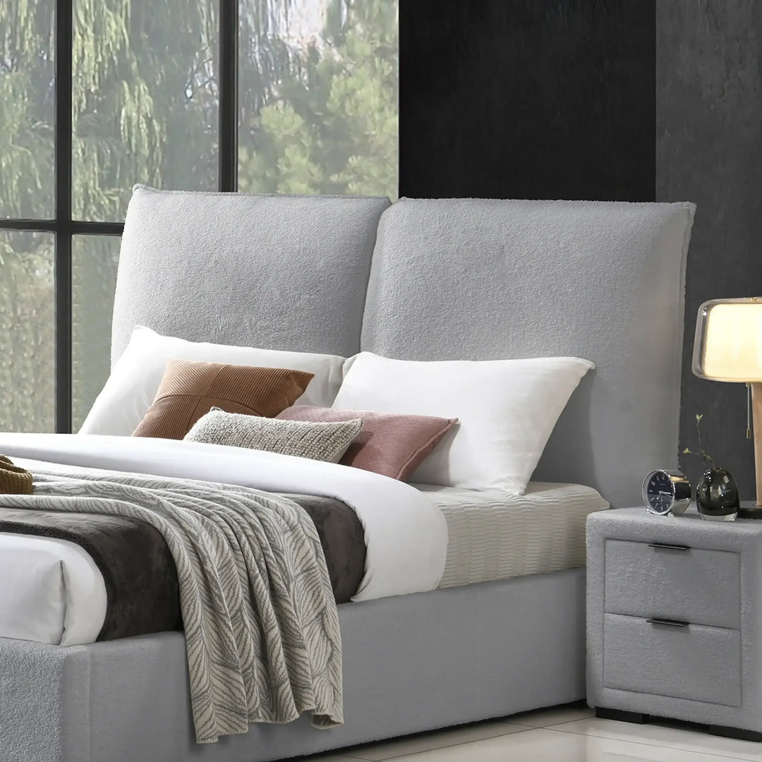 Malta King Bed (With Hydraulic Storage) – Grey