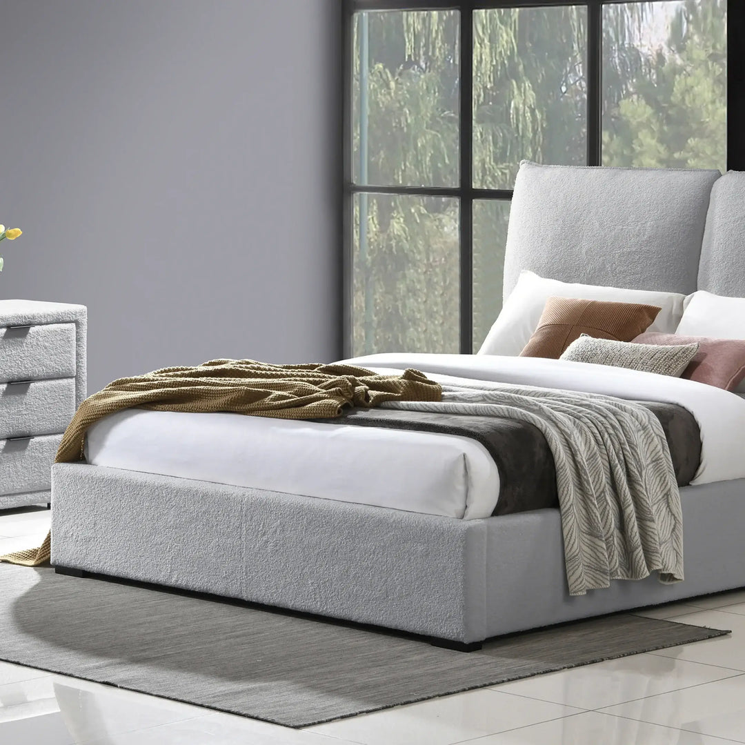Malta King Bed (With Hydraulic Storage) – Grey