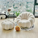 Load image into Gallery viewer, Maple Home Decoration Lamb Fleece Sofa Set Modern Nordic Flower Minimalist Style Sofa for Living Room Furniture (Single Seater &amp; Footstool)