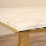 Load image into Gallery viewer, Marble Coffee Table with Chrome Gold Stainless Steel Base – Modern Faux Marble Top