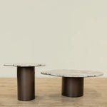 Load image into Gallery viewer, Marble Side Table And Coffee Table  – Faux Marble Top &amp; Coffee Brown Stainless Steel Base